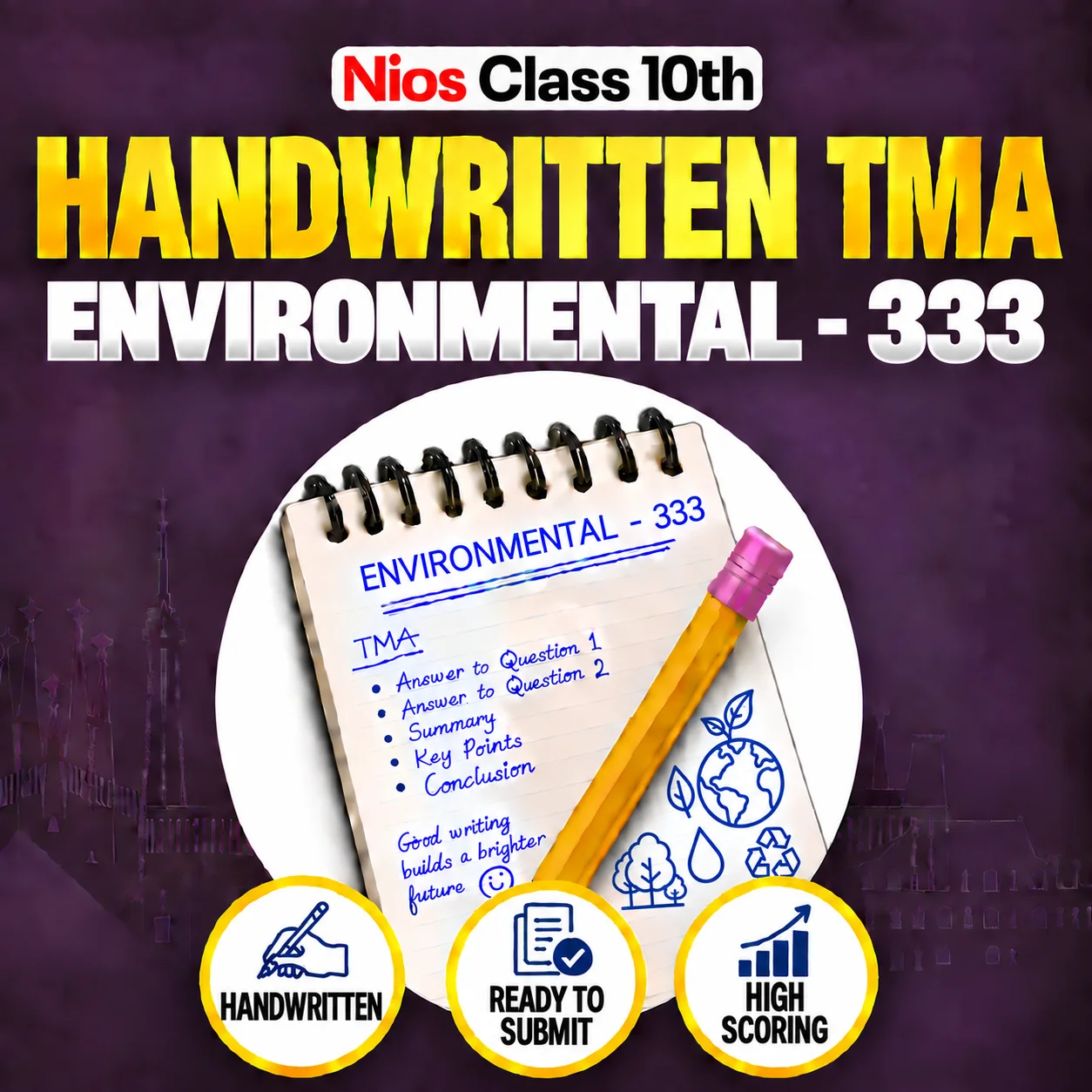 Nios Class 12th ENVIRONMENTAL SCIENCE (333) Handwritten Solved TMA English Medium Session 2026-27